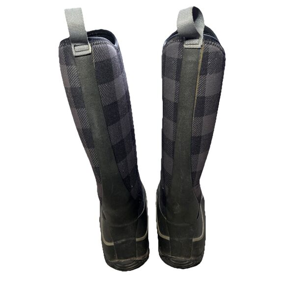 The Original Muck Boot Company Womens Tall Chore Boots Black/Grey Checkered Sz 6 - Picture 4 of 11